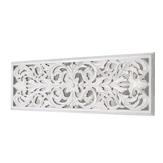 American Art D&#xE9;cor&#x2122; 36&#x22; Distressed Reflective White Wood Wall Accent Medallion Panel